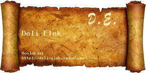 Deli Elek névjegykártya